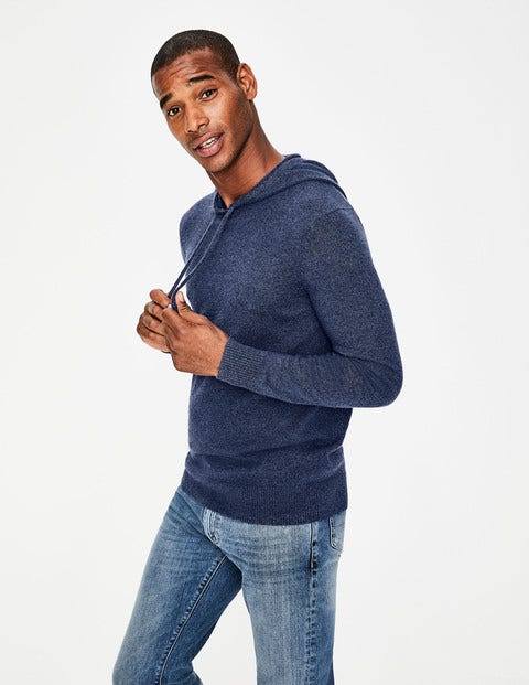 Kaschmir-Kapuzenpullover - Denim Kaschmir-Kapuzenpullover - Denim