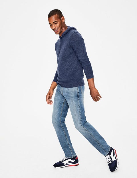 Kaschmir-Kapuzenpullover - Denim Kaschmir-Kapuzenpullover - Denim