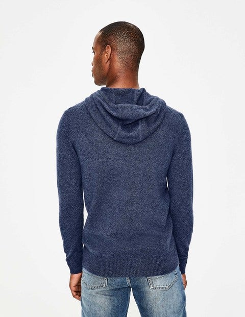 Kaschmir-Kapuzenpullover - Denim Kaschmir-Kapuzenpullover - Denim