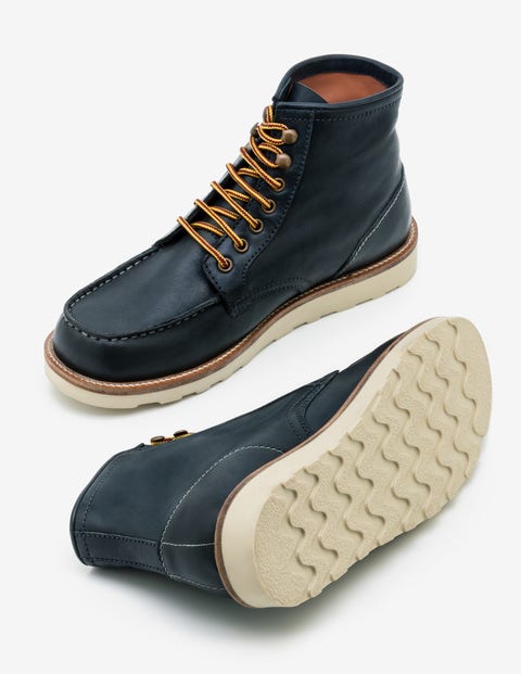 Leather Chukka Boots - Navy Leather Leather Chukka Boots - Navy Leather