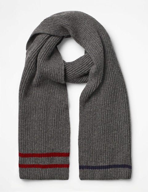 Cashmere Knitted Scarf - Grey Marl Cashmere Knitted Scarf - Grey Marl