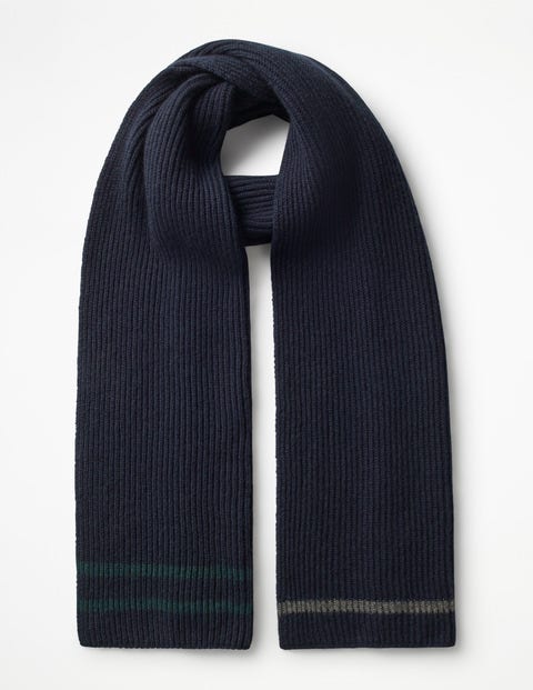 Cashmere Knitted Scarf - Navy Cashmere Knitted Scarf - Navy