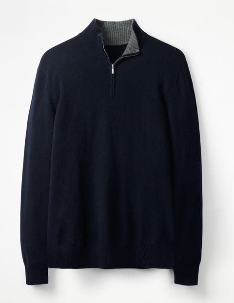 Cashmere Half-Zip - Navy Cashmere Half-Zip - Navy
