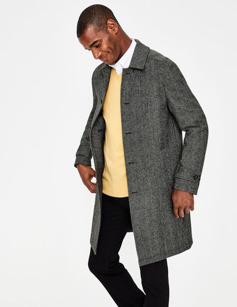 Darley Tweed Car Coat - Charcoal Herringbone Darley Tweed Car Coat - Charcoal Herringbone