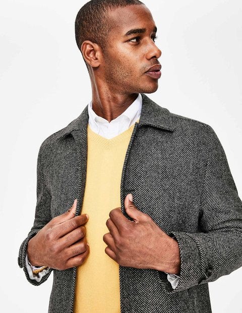 Darley Tweed Car Coat - Charcoal Herringbone Darley Tweed Car Coat - Charcoal Herringbone