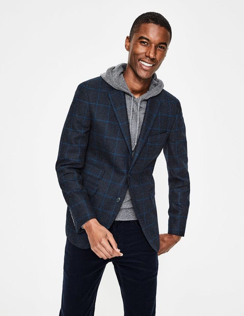 Malham Tweed Blazer - Blue Windowpane Malham Tweed Blazer - Blue Windowpane