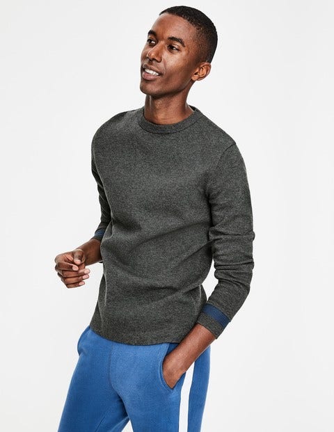 Long Sleeve Piqué Doubleface - Charcoal Marl Long Sleeve Piqué Doubleface - Charcoal Marl