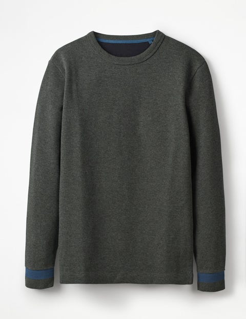 Long Sleeve Piqué Doubleface - Charcoal Marl Long Sleeve Piqué Doubleface - Charcoal Marl