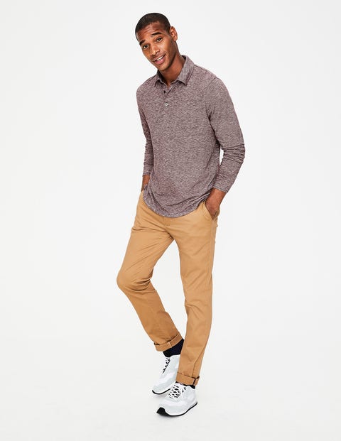 Long Sleeve Polo - Deep Raisin Feeder Stripe Long Sleeve Polo - Deep Raisin Feeder Stripe