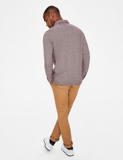 Long Sleeve Polo - Deep Raisin Feeder Stripe Long Sleeve Polo - Deep Raisin Feeder Stripe