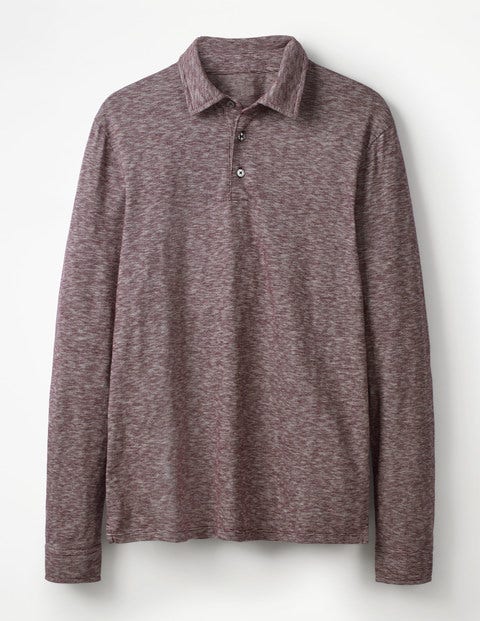Long Sleeve Polo - Deep Raisin Feeder Stripe Long Sleeve Polo - Deep Raisin Feeder Stripe