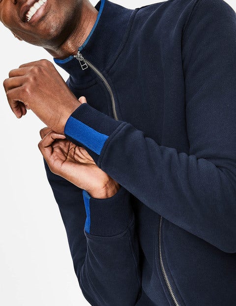 Milton Zip-Up Sweatshirt - Navy Milton Zip-Up Sweatshirt - Navy