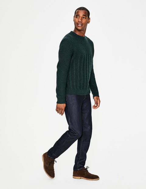Tarbert Aran Crew Neck - Forest Tarbert Aran Crew Neck - Forest