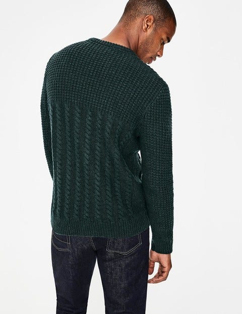 Tarbert Aran Crew Neck - Forest Tarbert Aran Crew Neck - Forest