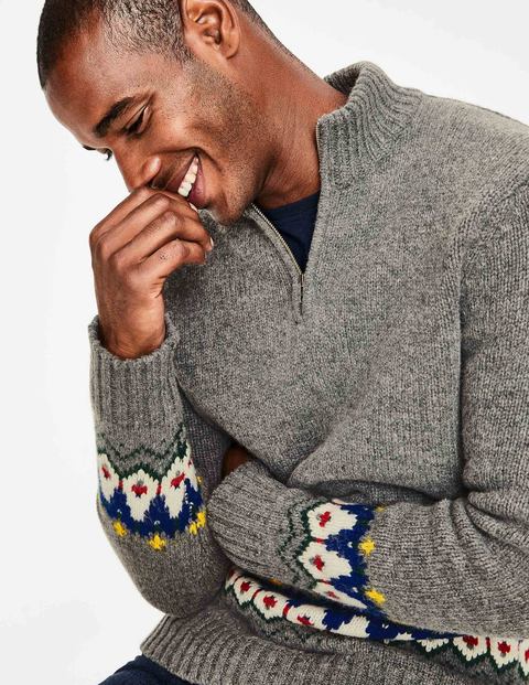 Fair Isle Half-Zip - Grey Fair Isle Fair Isle Half-Zip - Grey Fair Isle