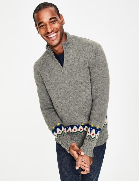 Fair Isle Half-Zip - Grey Fair Isle Fair Isle Half-Zip - Grey Fair Isle