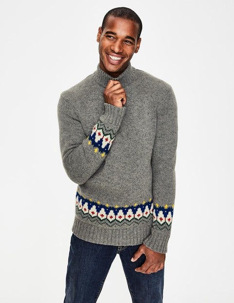 Fair Isle Half-Zip - Grey Fair Isle Fair Isle Half-Zip - Grey Fair Isle