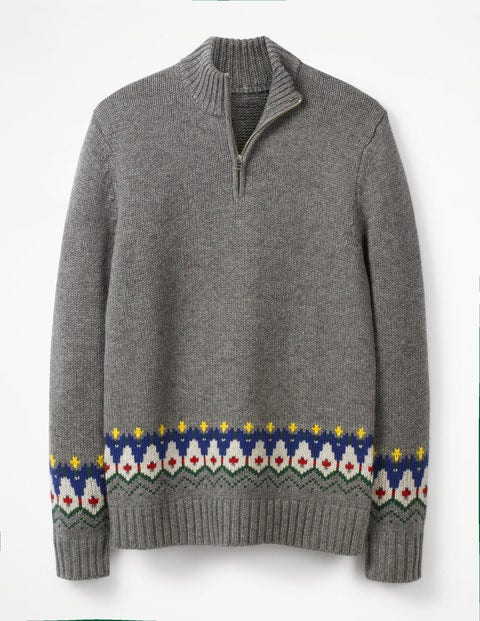 Fair Isle Half-Zip - Grey Fair Isle Fair Isle Half-Zip - Grey Fair Isle