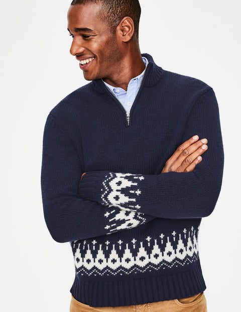 Fair Isle Half-Zip - Navy Fair Isle Fair Isle Half-Zip - Navy Fair Isle