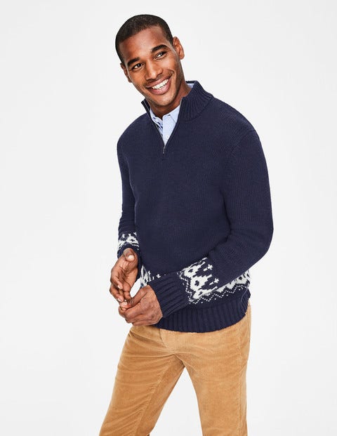Fair Isle Half-Zip - Navy Fair Isle Fair Isle Half-Zip - Navy Fair Isle