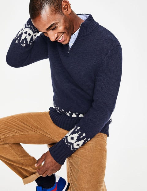 Fair Isle Half-Zip - Navy Fair Isle Fair Isle Half-Zip - Navy Fair Isle