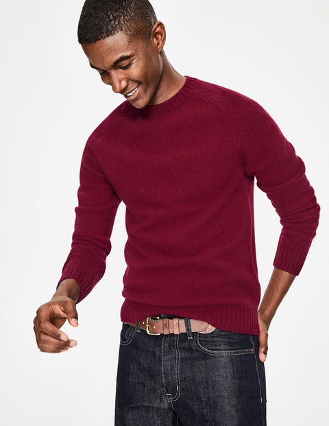 Aldgate Brushed Crew Neck - Ruby Aldgate Brushed Crew Neck - Ruby