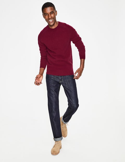 Aldgate Brushed Crew Neck - Ruby Aldgate Brushed Crew Neck - Ruby