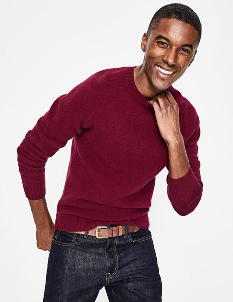 Aldgate Brushed Crew Neck - Ruby Aldgate Brushed Crew Neck - Ruby