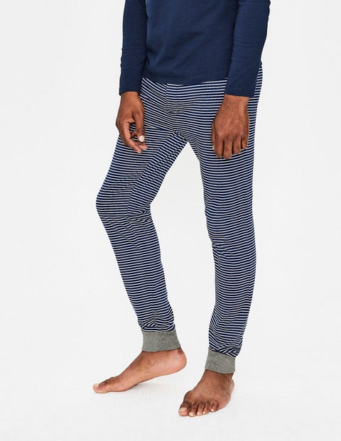 Jersey Lounge Trousers - Navy Blue/Ecru Stripe Jersey Lounge Trousers - Navy Blue/Ecru Stripe