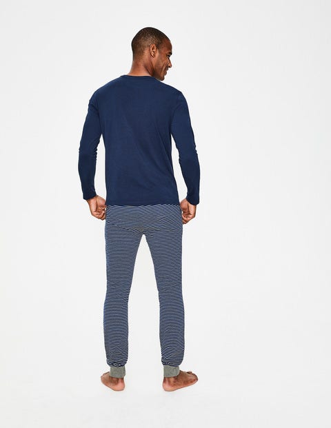 Jersey Lounge Trousers - Navy Blue/Ecru Stripe Jersey Lounge Trousers - Navy Blue/Ecru Stripe