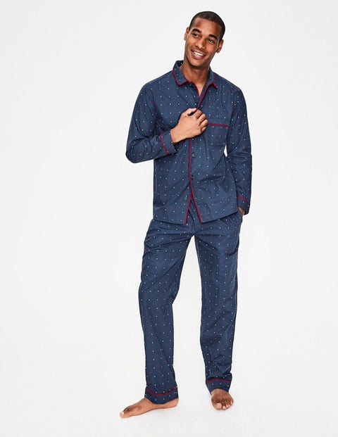 Cotton Printed Pyjama Set - Navy Multi Spot Cotton Printed Pyjama Set - Navy Multi Spot