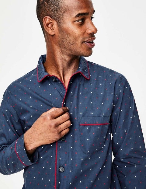Cotton Printed Pyjama Set - Navy Multi Spot Cotton Printed Pyjama Set - Navy Multi Spot