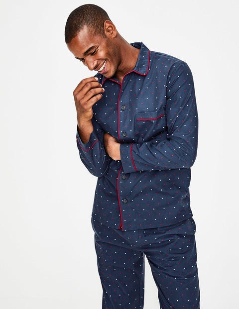 Cotton Printed Pyjama Set - Navy Multi Spot Cotton Printed Pyjama Set - Navy Multi Spot