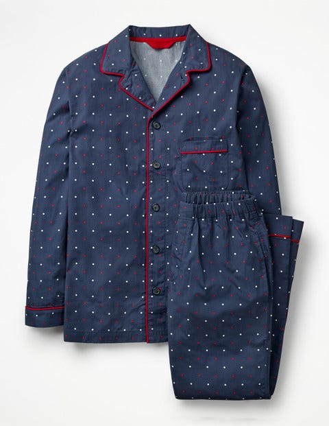 Cotton Printed Pyjama Set - Navy Multi Spot Cotton Printed Pyjama Set - Navy Multi Spot