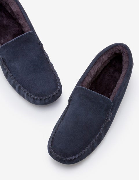 Moccasin Slippers - Navy Moccasin Slippers - Navy