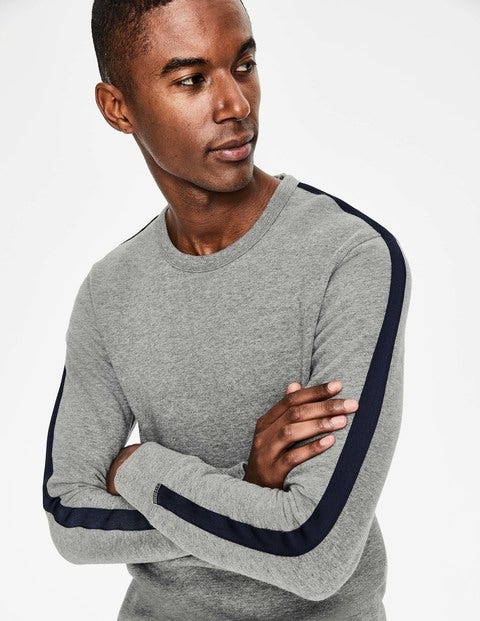 Whistler Sweatshirt - Grey Marl/Navy Stripe Whistler Sweatshirt - Grey Marl/Navy Stripe