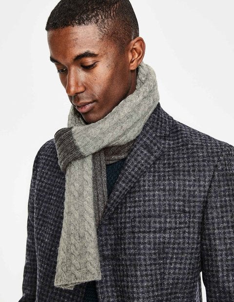 Cable Scarf - Grey Marl Cable Cable Scarf - Grey Marl Cable
