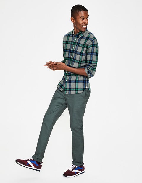 Hebden Flannel Shirt - Grey Marl Check Hebden Flannel Shirt - Grey Marl Check