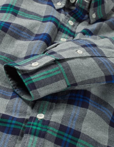 Hebden Flannel Shirt - Grey Marl Check Hebden Flannel Shirt - Grey Marl Check
