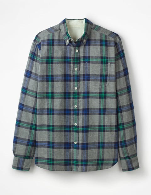 Hebden Flannel Shirt - Grey Marl Check Hebden Flannel Shirt - Grey Marl Check