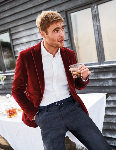 Rivington Velvet Jacket - Port Red Rivington Velvet Jacket - Port Red