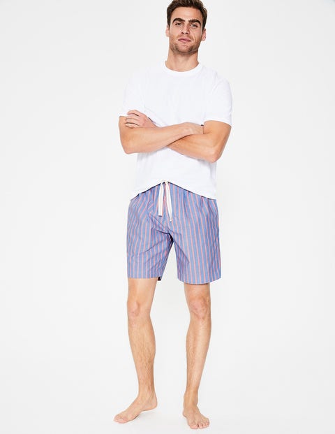 Cotton Poplin Pyjama Shorts - Duke/Tropical Orange Stripe Cotton Poplin Pyjama Shorts - Duke/Tropical Orange Stripe