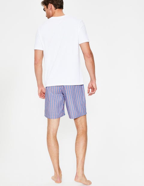 Cotton Poplin Pyjama Shorts - Duke/Tropical Orange Stripe Cotton Poplin Pyjama Shorts - Duke/Tropical Orange Stripe