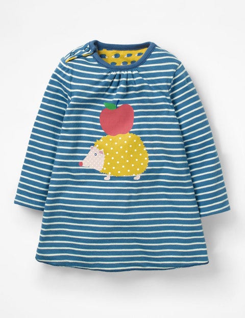 Reversible Creature Dress - Azure Blue/Ecru Hedgehog Reversible Creature Dress - Azure Blue/Ecru Hedgehog
