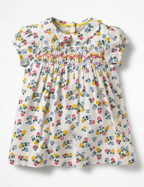 Pretty Collared Smock Dress - Multi Blossom Pretty Collared Smock Dress - Multi Blossom