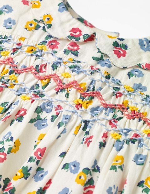Pretty Collared Smock Dress - Multi Blossom Pretty Collared Smock Dress - Multi Blossom