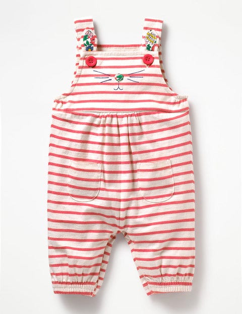 Fun Jersey Dungarees - Ecru/Coral Sunset Pink Fun Jersey Dungarees - Ecru/Coral Sunset Pink