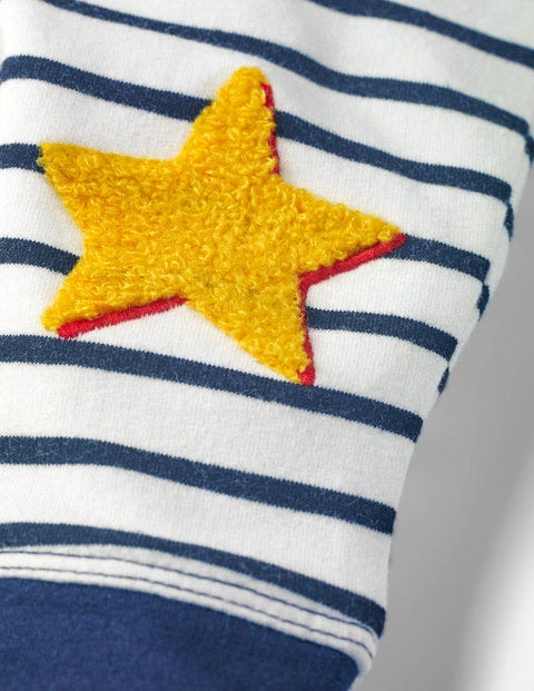 Novelty Knee Patch Trousers - Ecru/Beacon Blue Stars Novelty Knee Patch Trousers - Ecru/Beacon Blue Stars