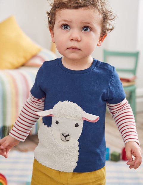 Layered Animal Friends T-Shirt - Beacon Blue Sheep Layered Animal Friends T-Shirt - Beacon Blue Sheep