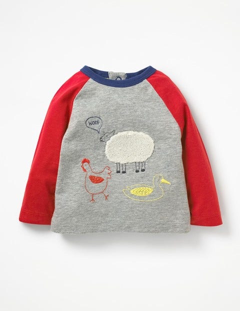 Farmyard Sketch T-Shirt - Grey Marl Farm Animals Farmyard Sketch T-Shirt - Grey Marl Farm Animals